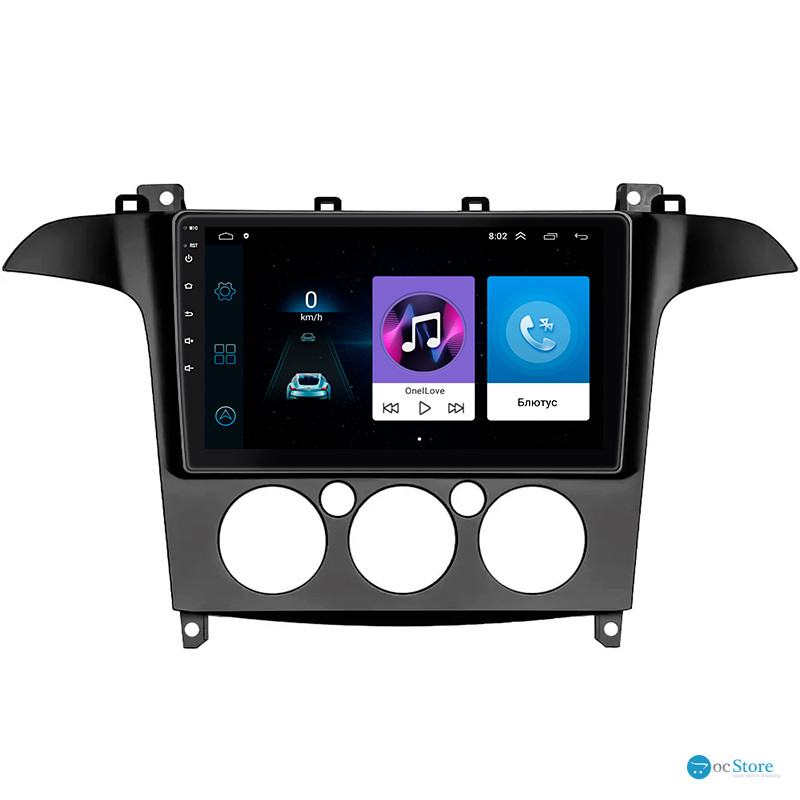 Штатная магнитола Lesko для Ford S-MAX I 2006-2010 экран 9" 1/16Gb Wi-Fi GPS Base