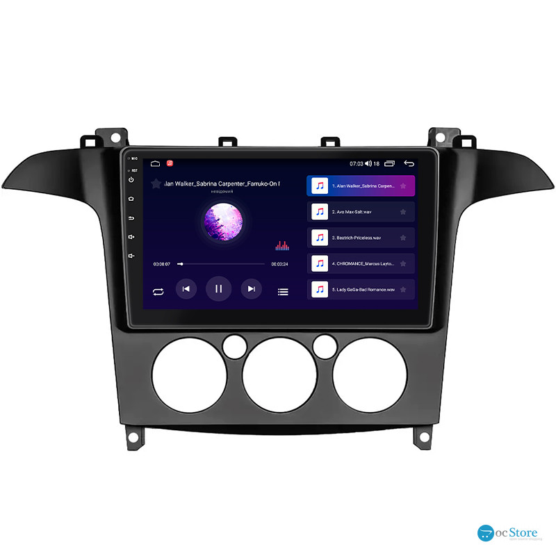 Штатная магнитола Lesko для Ford S-MAX I 2006-2010 экран 9" 2/32Gb CarPlay 4G Wi-Fi GPS Prime