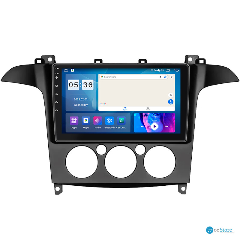 Штатная магнитола Lesko для Ford S-MAX I 2006-2010 экран 9" 4/64Gb CarPlay 4G Wi-Fi GPS Prime