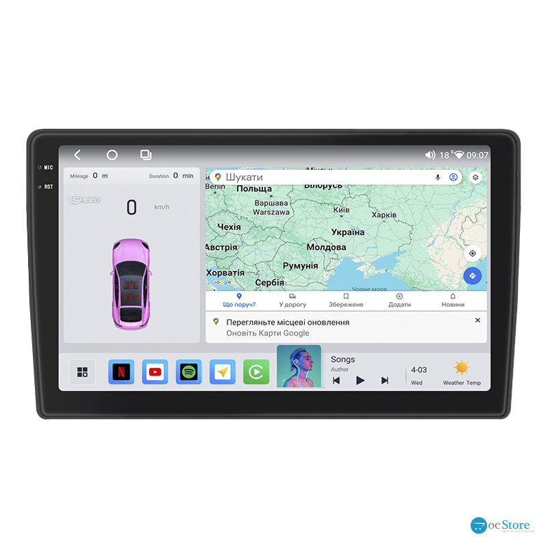 Штатная магнитола Lesko для Ford Tourneo Connect I Рестайлинг 2009-2013 экран 9" 4/64 QLED CarPlay 4G Wi-Fi GPS 360 Prime