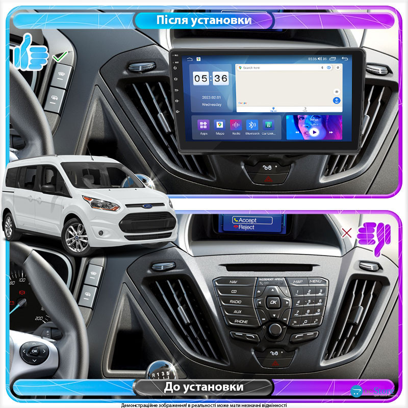 Штатная магнитола Lesko для Ford Tourneo Custom I 2012-2018 экран 9" 4/64Gb CarPlay 4G Wi-Fi GPS Prime