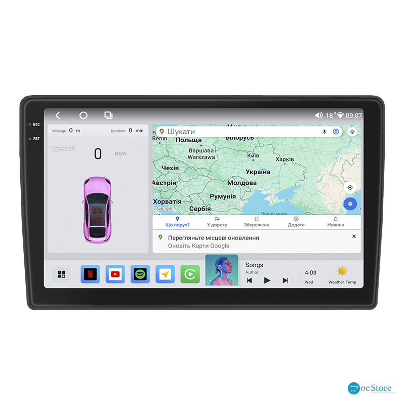 Штатная магнитола Lesko для Ford Transit Connect I Рестайлинг 2009-н.в. экран 9" 4/64 QLED CarPlay 4G Wi-Fi GPS 360 Prime