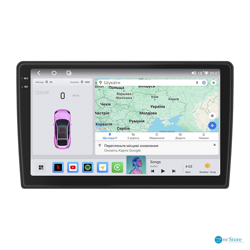 Штатная магнитола Lesko для GMC Acadia I 2006-2013 экран 10" 4/64 QLED CarPlay 4G Wi-Fi GPS 360 Prime