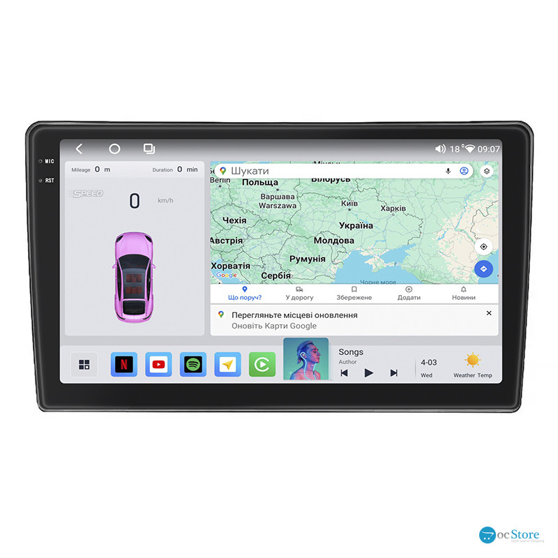 Штатная магнитола Lesko для GMC Sierra II (GMT900) 2006-2014 экран 10" 4/64 QLED CarPlay 4G Wi-Fi GPS 360 Prime