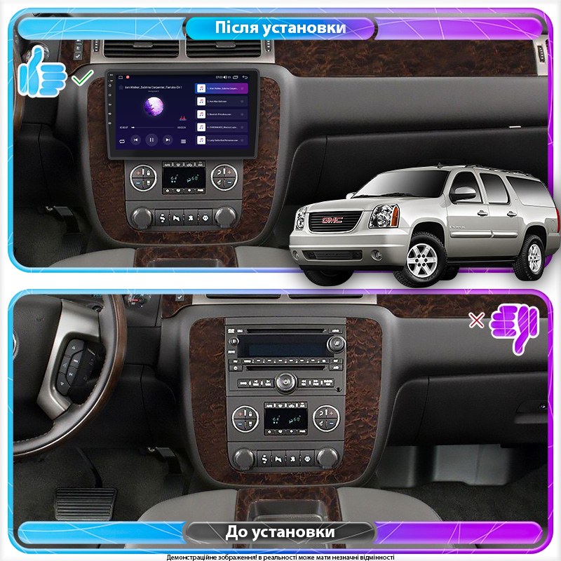 Штатная магнитола Lesko для GMC Yukon III (GMT900) 2006-2014 экран 10" 4/64Gb 4G Wi-Fi GPS Top