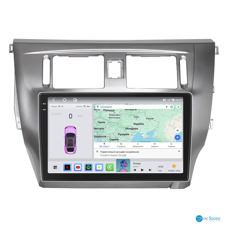 Штатная магнитола Lesko для Great Wall Voleex C30  2010-2014 экран 9" 4/64 QLED CarPlay 4G Wi-Fi GPS 360 Prime