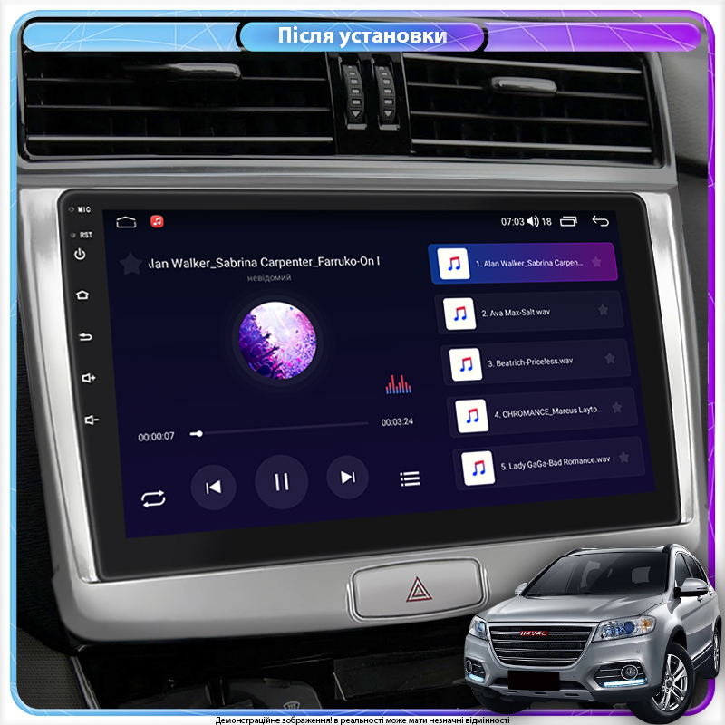 Штатная магнитола Lesko для Haval H6  2014-2020 экран 10" 4/64Gb CarPlay 4G Wi-Fi GPS Prime