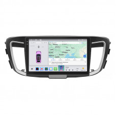 Штатная магнитола Lesko для Honda Accord IX 2012-2015 экран 10" 4/64 QLED CarPlay 4G Wi-Fi GPS 360 Prime
