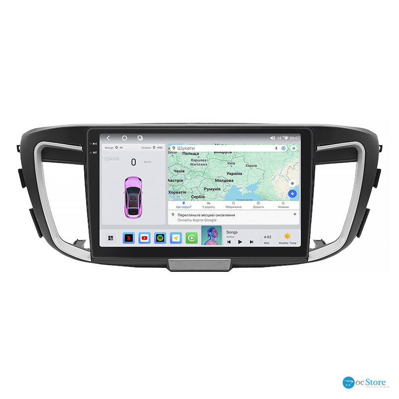 Штатная магнитола Lesko для Honda Accord IX Рестайлинг 2015-2019 экран 10" 4/64 QLED CarPlay 4G Wi-Fi GPS 360 Prime