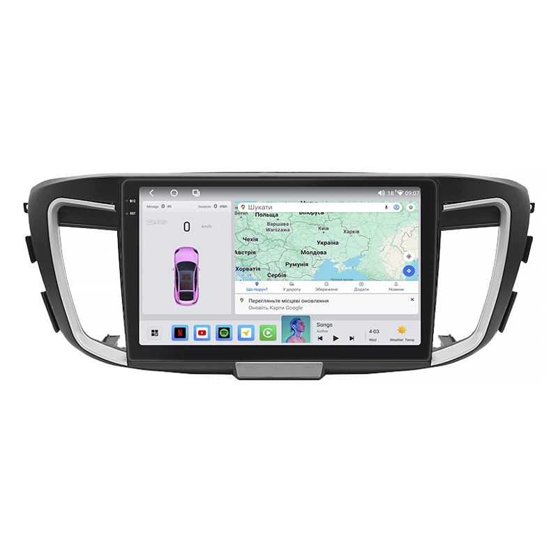 Штатная магнитола Lesko для Honda Accord IX Рестайлинг 2015-2019 экран 10" 4/64 QLED CarPlay 4G Wi-Fi GPS 360 Prime
