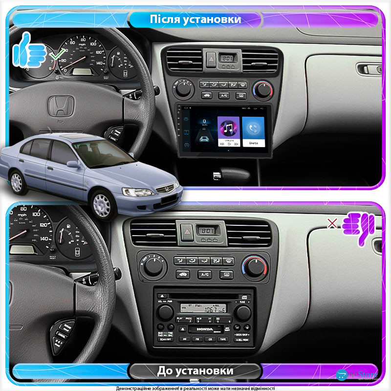Штатная магнитола Lesko для Honda Accord VI 1997-2002 экран 9" 1/16Gb Wi-Fi GPS Base