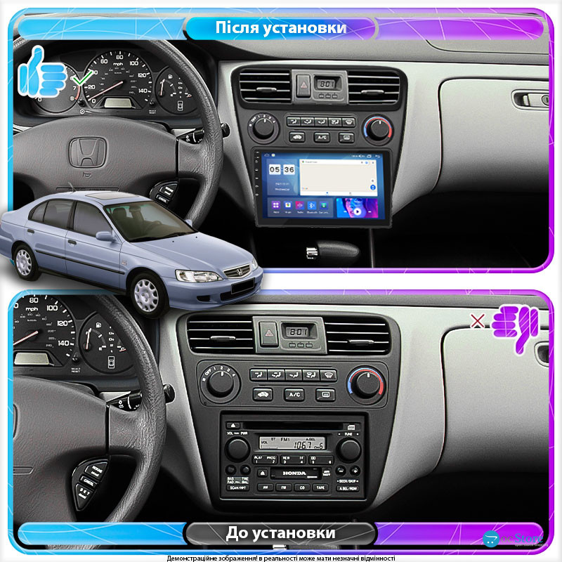 Штатная магнитола Lesko для Honda Accord VI 1997-2002 экран 9" 2/32Gb CarPlay 4G Wi-Fi GPS Prime