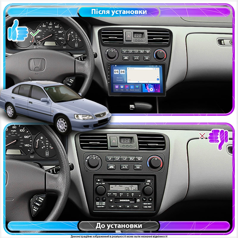 Штатная магнитола Lesko для Honda Accord VI 1997-2002 экран 9" 4/64Gb CarPlay 4G Wi-Fi GPS Prime