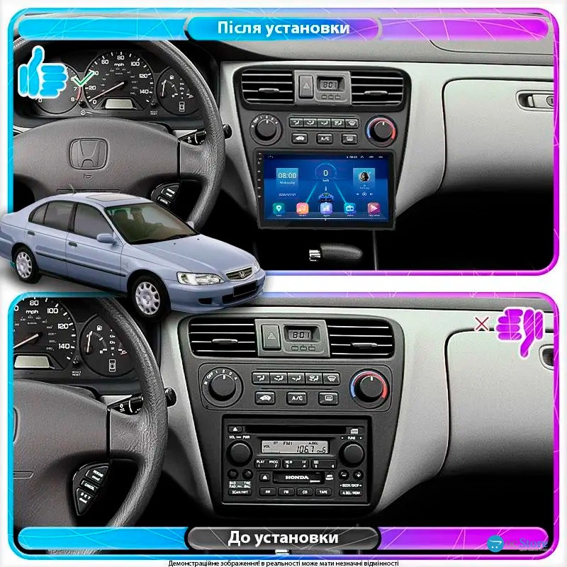 Штатная магнитола Lesko для Honda Accord VI 1997-2002 экран 9" 6/128Gb 4G Wi-Fi GPS Top