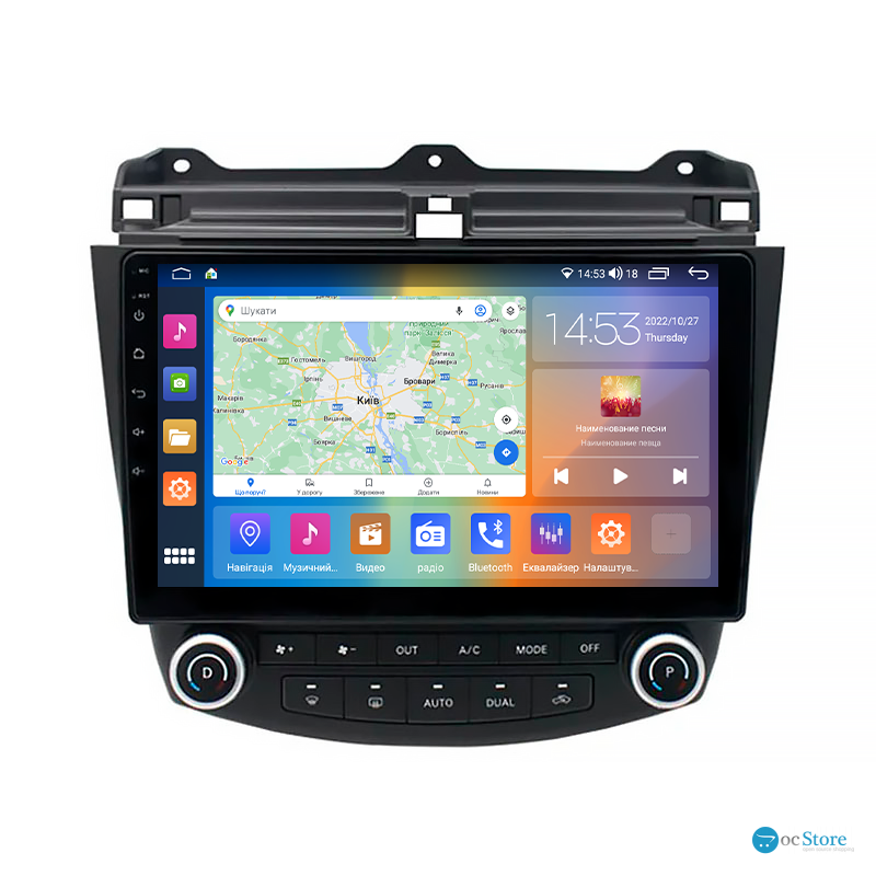 Штатная магнитола Lesko для Honda Accord VII 2002-2006 экран 10" 4/64Gb CarPlay 4G Wi-Fi GPS Prime