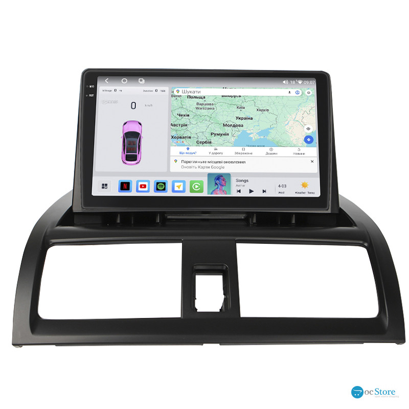Штатная магнитола Lesko для Honda Accord VII ver 2 2002-2007 экран 9" 4/64 QLED CarPlay 4G Wi-Fi GPS 360 Prime