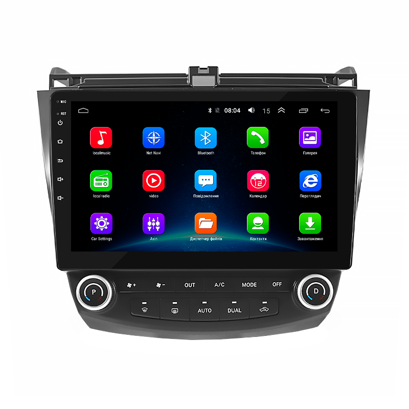 Штатная магнитола Lesko для Honda Accord VII Рестайлинг 2005-2008 экран 10" 2/32Gb Wi-Fi GPS Base