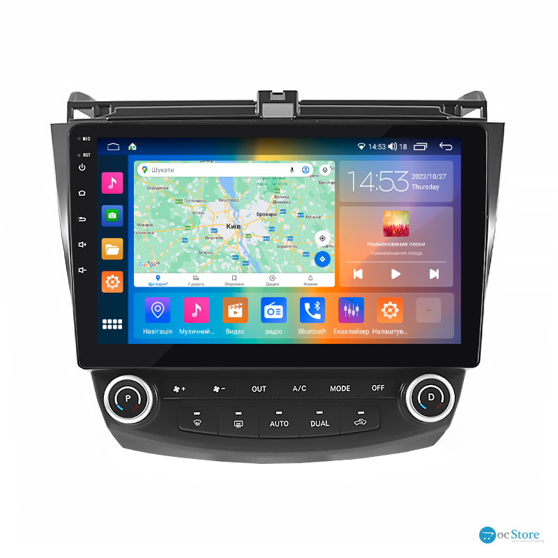 Штатная магнитола Lesko для Honda Accord VII Рестайлинг 2005-2008 экран 10" 2/32Gb CarPlay 4G Wi-Fi GPS Prime