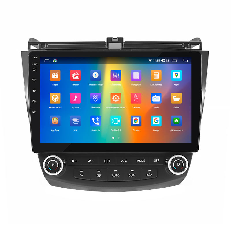 Штатная магнитола Lesko для Honda Accord VII Рестайлинг 2005-2008 экран 10" 4/64Gb CarPlay 4G Wi-Fi GPS Prime