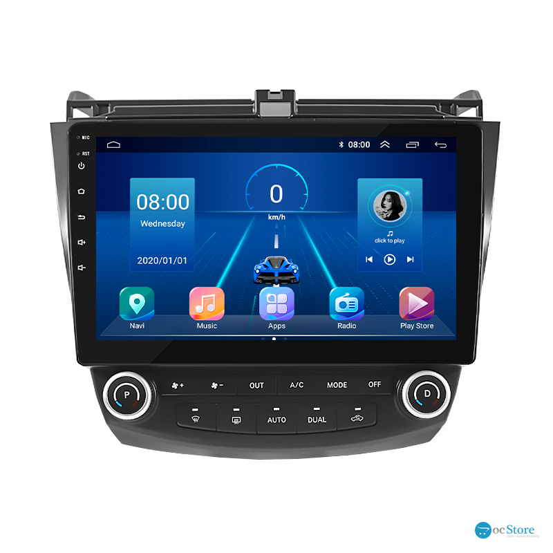 Штатная магнитола Lesko для Honda Accord VII Рестайлинг 2005-2008 экран 10" 2/32Gb 4G Wi-Fi GPS Top