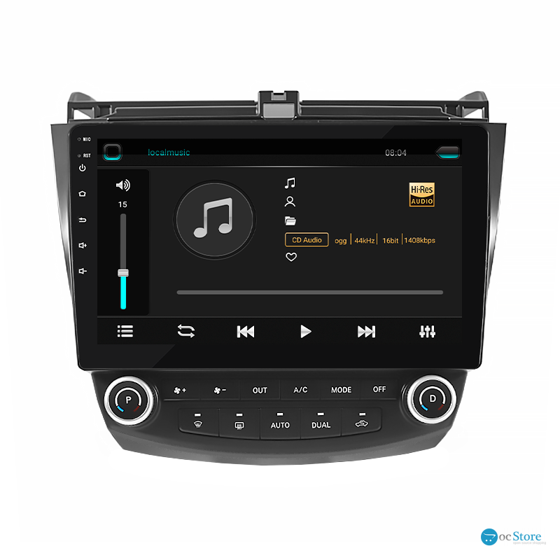 Штатная магнитола Lesko для Honda Accord VII Рестайлинг 2005-2008 экран 10" 2/32Gb 4G Wi-Fi GPS Top