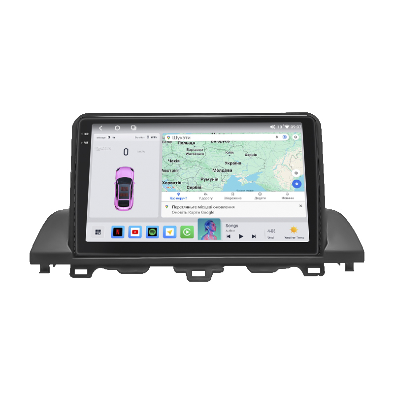 Штатная магнитола Lesko для Honda Accord X Рестайлинг 2020-н.в. экран 9" 4/64 QLED CarPlay 4G Wi-Fi GPS 360 Prime