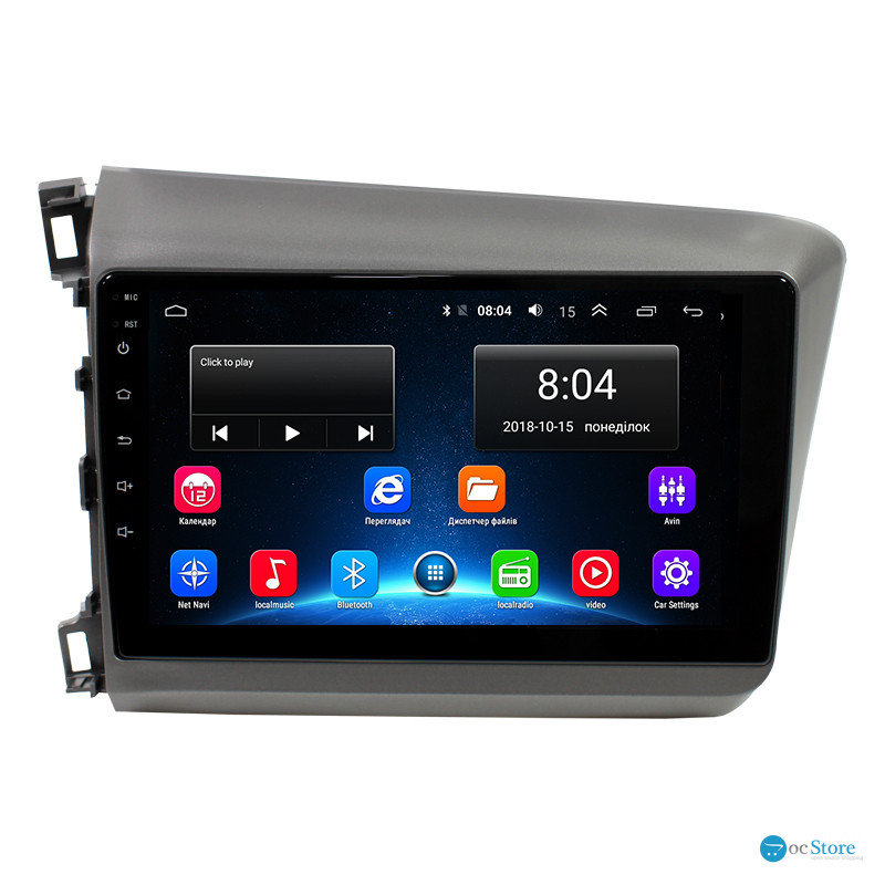 Штатная магнитола Lesko для Honda Civic IX 2011-2015 экран 9" 2/32Gb Wi-Fi GPS Base