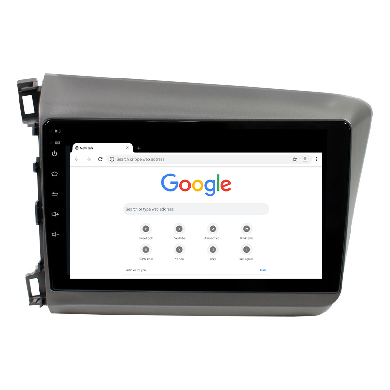 Штатная магнитола Lesko для Honda Civic IX 2011-2015 экран 9" 2/32Gb Wi-Fi GPS Base