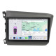 Штатная магнитола Lesko для Honda Civic IX 2011-2015 экран 9" 4/64 QLED CarPlay 4G Wi-Fi GPS 360 Prime