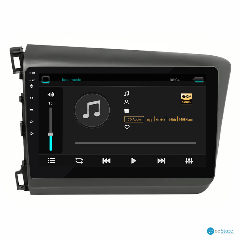 Штатная магнитола Lesko для Honda Civic IX 2011-2015 экран 9" 2/32Gb 4G Wi-Fi GPS Top
