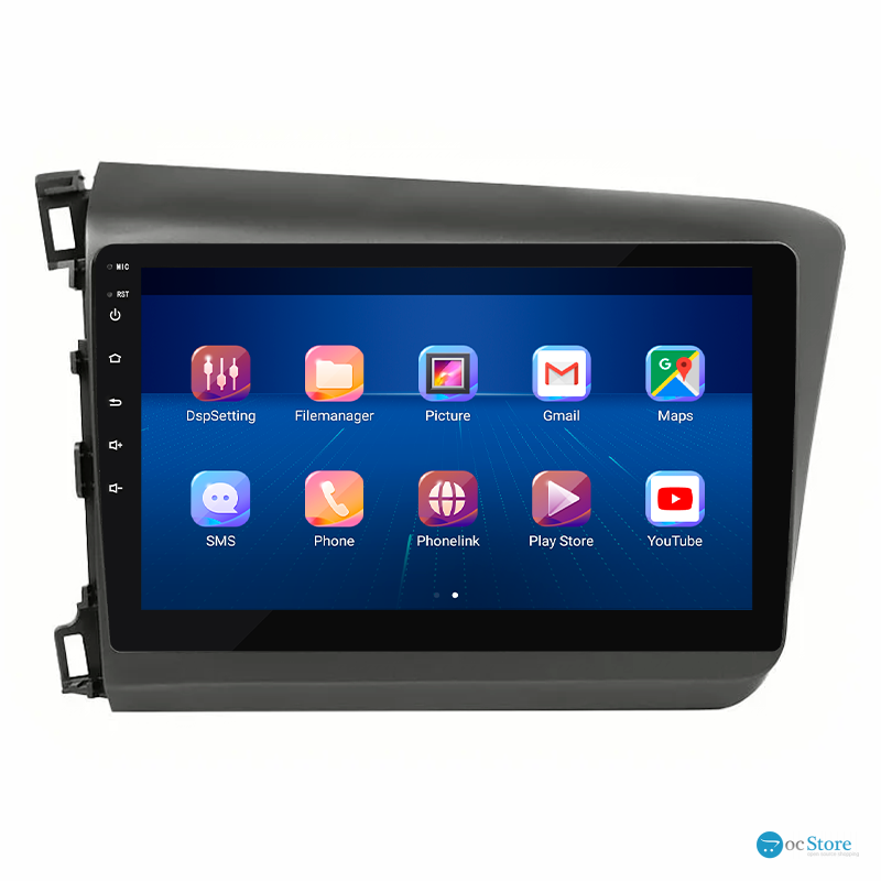 Штатная магнитола Lesko для Honda Civic IX 2011-2015 экран 9" 2/32Gb 4G Wi-Fi GPS Top