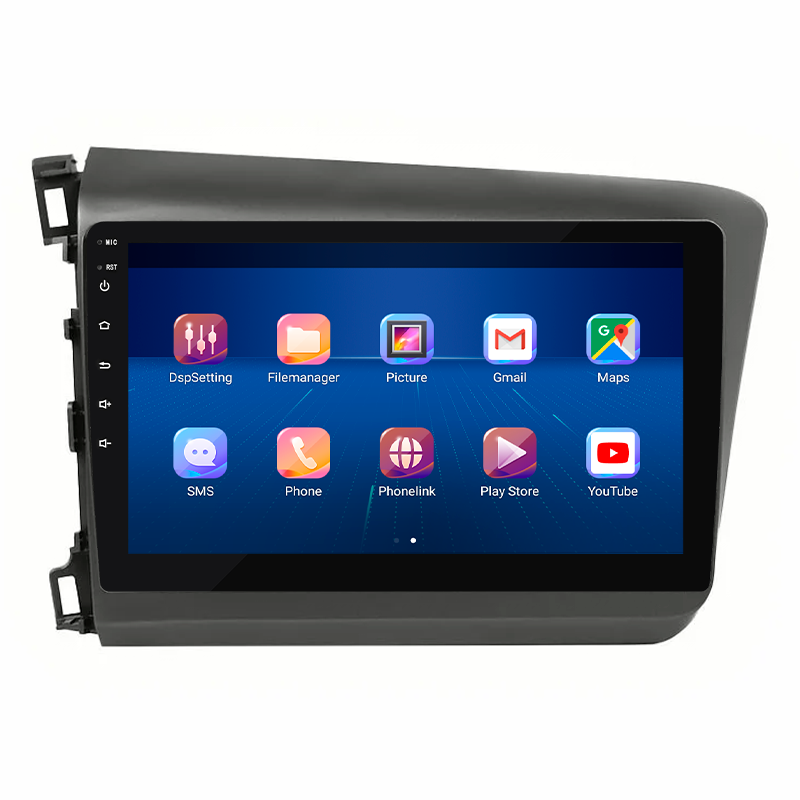 Штатная магнитола Lesko для Honda Civic IX 2011-2015 экран 9" 2/32Gb 4G Wi-Fi GPS Top