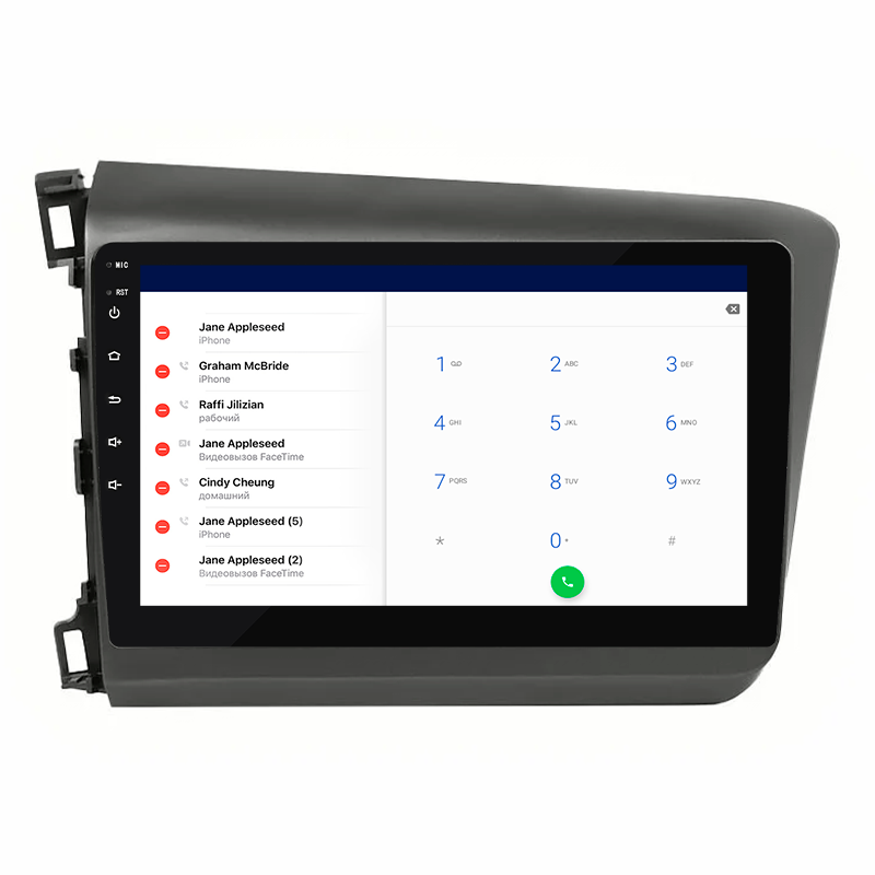 Штатная магнитола Lesko для Honda Civic IX 2011-2015 экран 9" 2/32Gb 4G Wi-Fi GPS Top