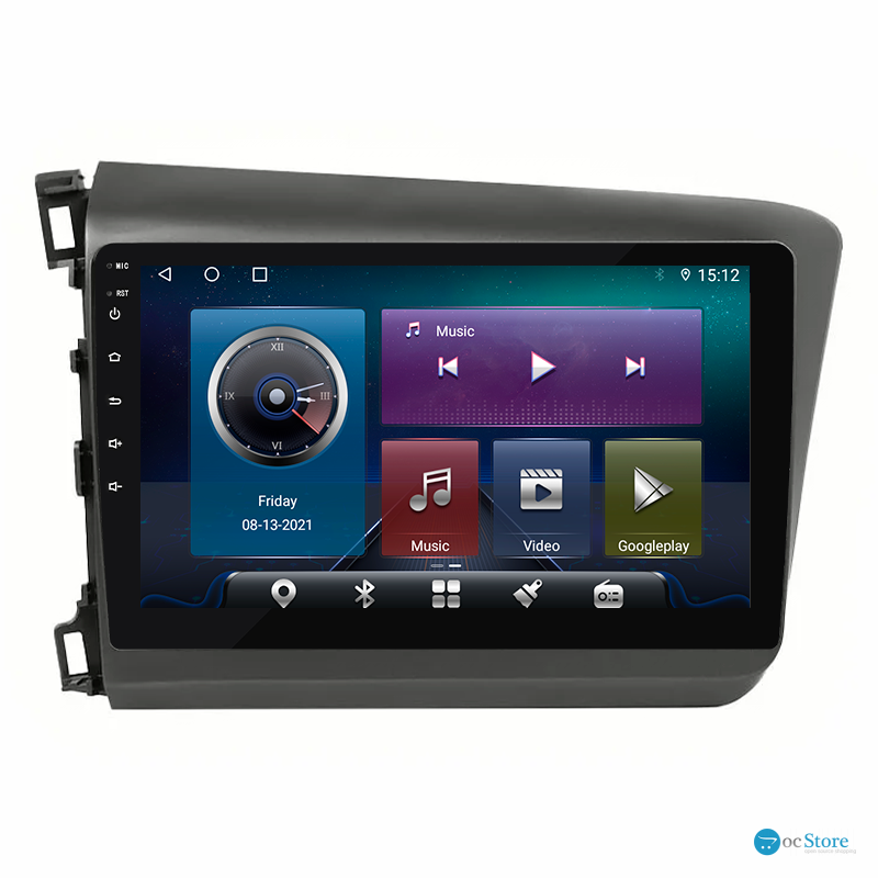 Штатная магнитола Lesko для Honda Civic IX 2011-2015 экран 9" 4/64Gb 4G Wi-Fi GPS Top
