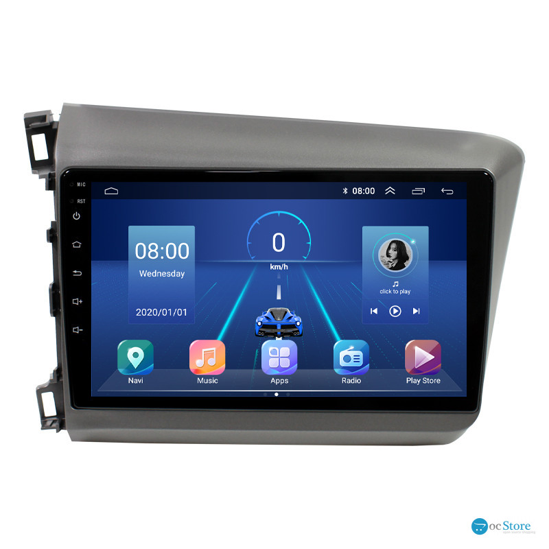 Штатная магнитола Lesko для Honda Civic IX 2011-2015 экран 9" 6/128Gb 4G Wi-Fi GPS Top