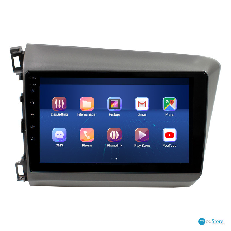 Штатная магнитола Lesko для Honda Civic IX 2011-2015 экран 9" 6/128Gb 4G Wi-Fi GPS Top