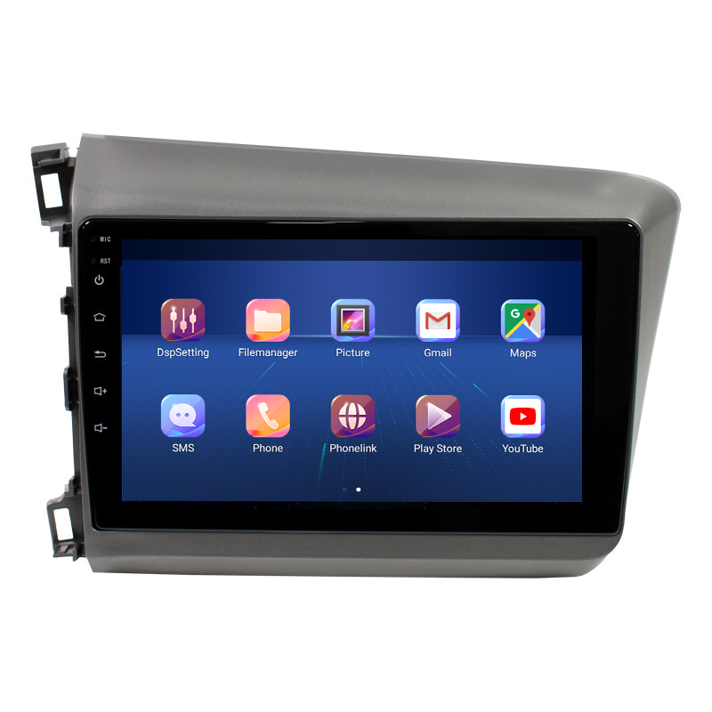 Штатная магнитола Lesko для Honda Civic IX 2011-2015 экран 9" 6/128Gb 4G Wi-Fi GPS Top