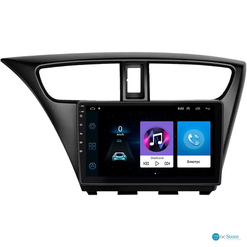 Штатная магнитола Lesko для Honda Civic IX Рестайлинг 2013-2017 экран 9" 1/16Gb Wi-Fi GPS Base