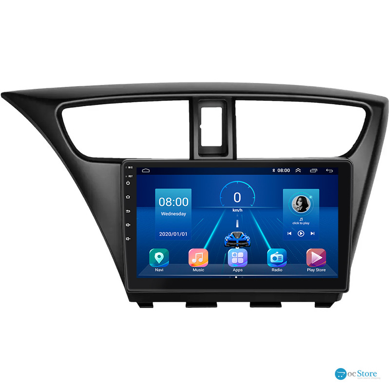 Штатная магнитола Lesko для Honda Civic IX Рестайлинг 2013-2017 экран 9" 4/64Gb 4G Wi-Fi GPS Top