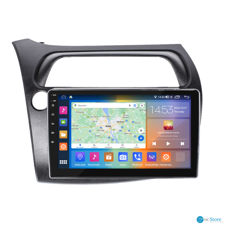 Штатная магнитола Lesko для Honda Civic Type R VIII Рестайлинг 2008-2011 экран 9" 2/32Gb CarPlay 4G Wi-Fi GPS Prime