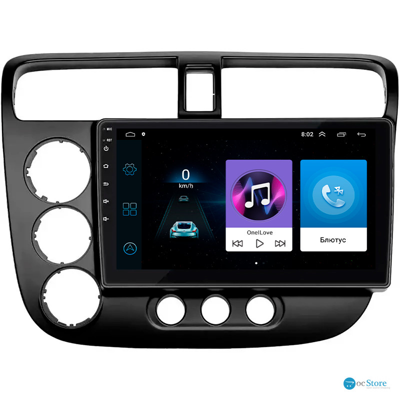 Штатная магнитола Lesko для Honda Civic VII 2000-2003 экран 9" 1/16Gb Wi-Fi GPS Base