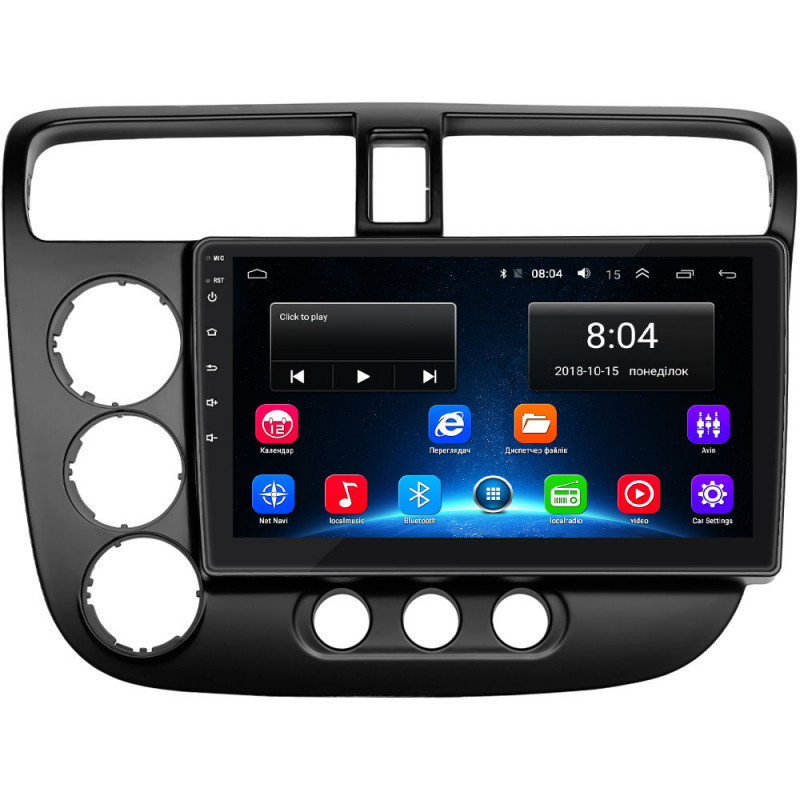 Штатная магнитола Lesko для Honda Civic VII Рестайлинг 2003-2006 экран 9" 2/32Gb Wi-Fi GPS Base