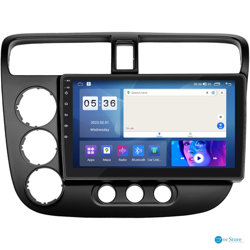 Штатная магнитола Lesko для Honda Civic VII Рестайлинг 2003-2006 экран 9" 2/32Gb CarPlay 4G Wi-Fi GPS Prime