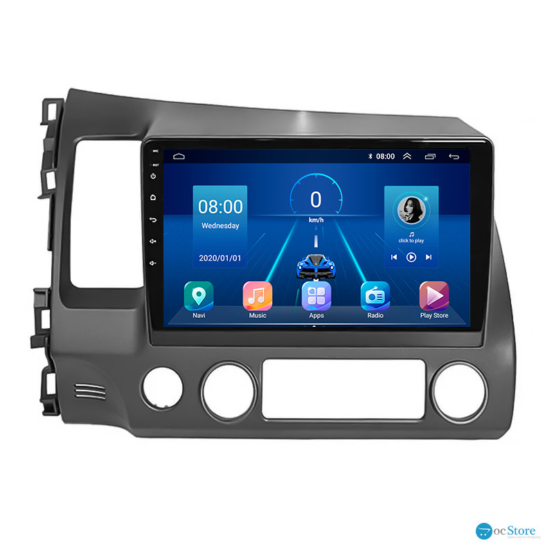 Штатная магнитола Lesko для Honda Civic VIII 2005-2009 экран 10" 1/16Gb Wi-Fi GPS Base