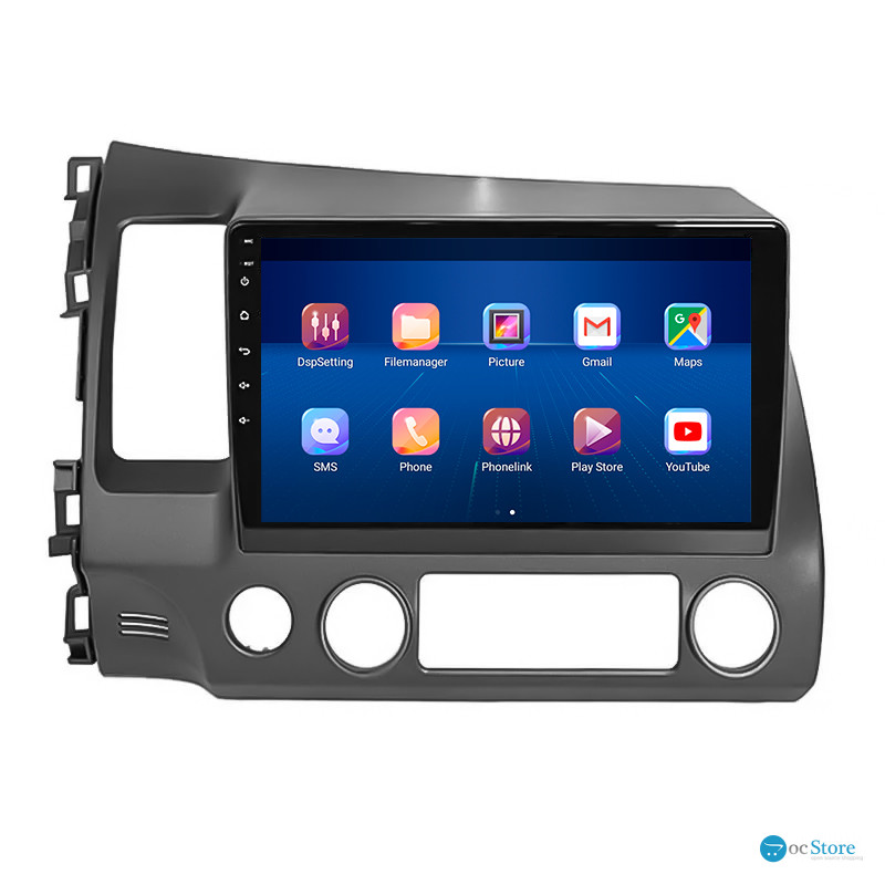 Штатная магнитола Lesko для Honda Civic VIII 2005-2009 экран 10" 1/16Gb Wi-Fi GPS Base