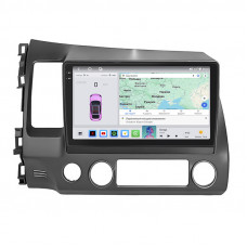 Штатная магнитола Lesko для Honda Civic VIII 2005-2009 экран 10" 4/64 QLED CarPlay 4G Wi-Fi GPS 360 Prime