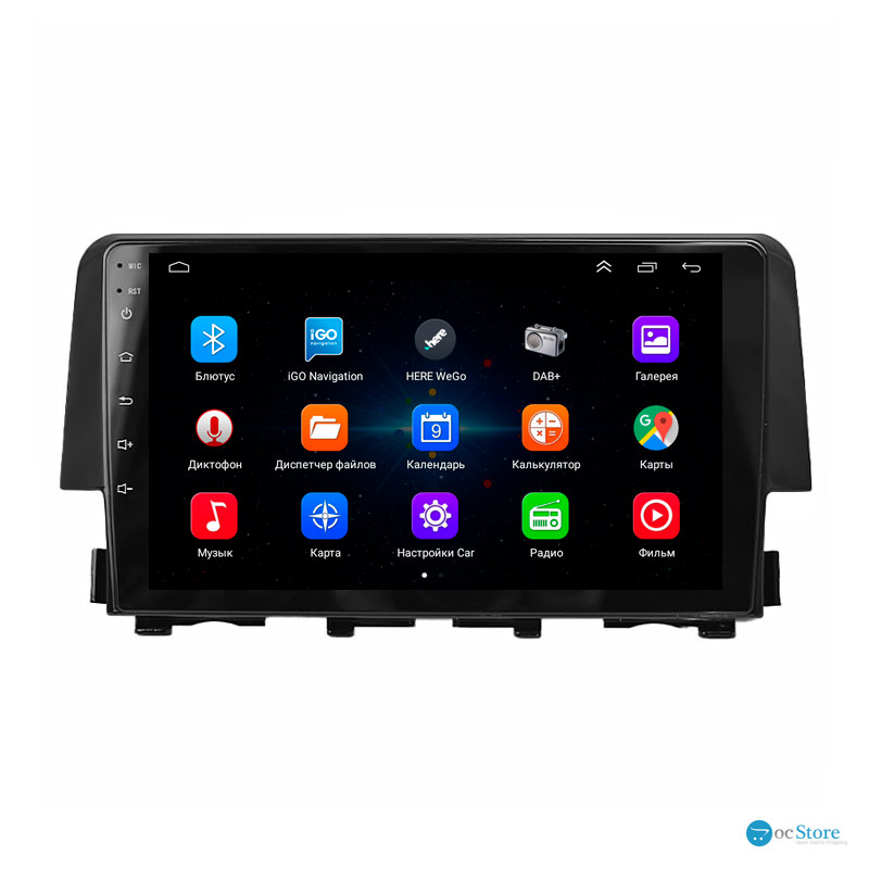 Штатная магнитола Lesko для Honda Civic X 2015-2021 экран 9" 1/16Gb Wi-Fi GPS Base