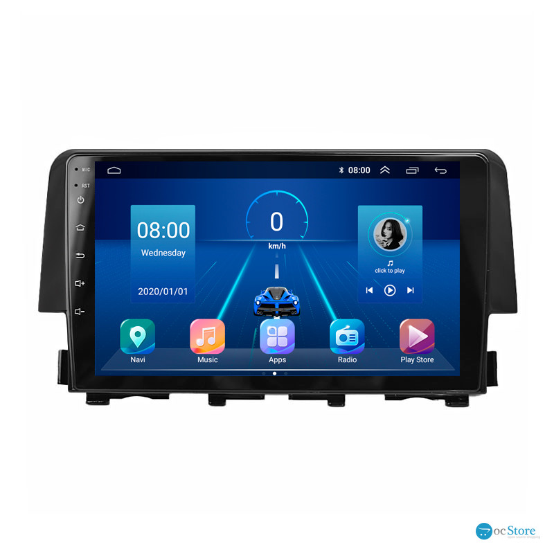 Штатная магнитола Lesko для Honda Civic X 2015-2021 экран 9" 2/32Gb 4G Wi-Fi GPS Top