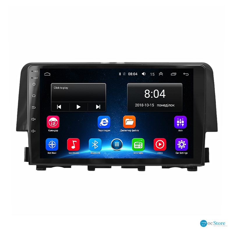 Штатная магнитола Lesko для Honda Civic X 2015-2021 экран 9" 2/32Gb Wi-Fi GPS Base
