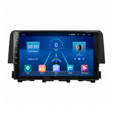Штатная магнитола Lesko для Honda Civic X 2015-2021 экран 9" 4/64Gb 4G Wi-Fi GPS Top